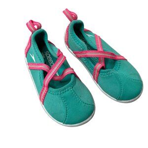 Speedo Kids Surfwalker Water Shoes size S 5/6 Turquoise & Pink Straps